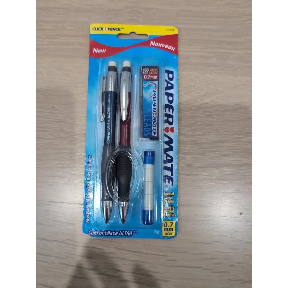 3 Paper Mate Comfortmate Ultra Mechanical 0.5 0.7mm Lead Rubber Grip Pencils Lot
